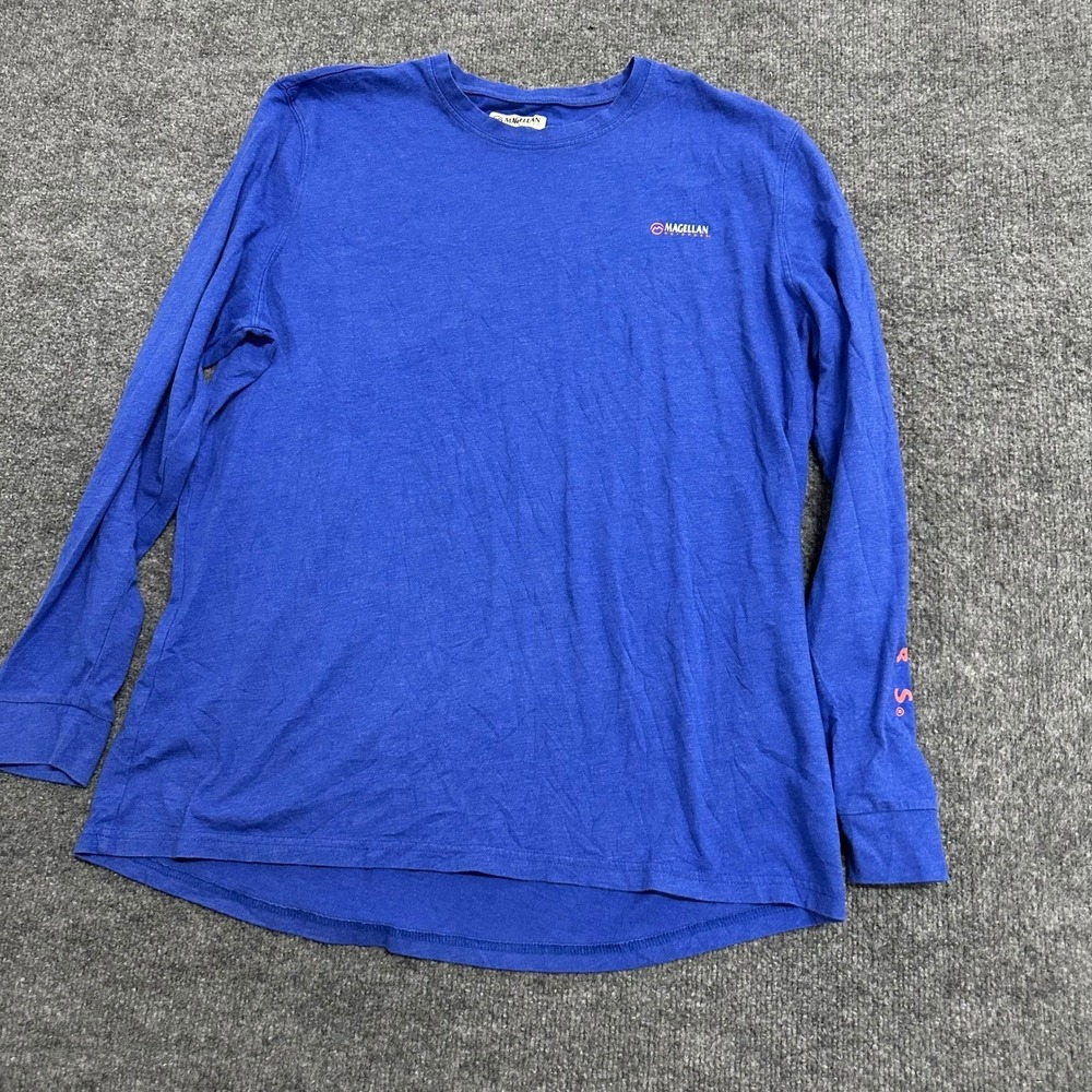 Magellan Shirt Womens XL Blue Boyfriend Fit Long Sleeve Cotton Blend Casual Top